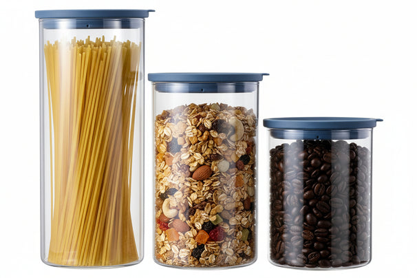 Ensemble de bocaux de conservation Cookinglife - Verre - ø 13 cm - 1,5 / 1,9 / 2,5 litres - 3 pièces
