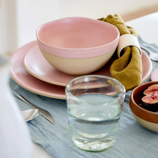 Service de table Costa Nova Arenito Mauve Rose 18 pièces / 6 personnes - 6 assiettes à dîner, 6 assiettes à petit-déjeuner & 6 bols