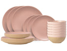 Service de table Costa Nova Arenito Mauve Rose 18 pièces / 6 personnes - 6 assiettes à dîner, 6 assiettes à petit-déjeuner & 6 bols
