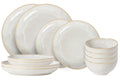 Service de table Costa Nova Casafina Eivissa Sand Beige 12 pièces / 4 personnes - 4 assiettes plates, 4 assiettes à dessert et 4 bols