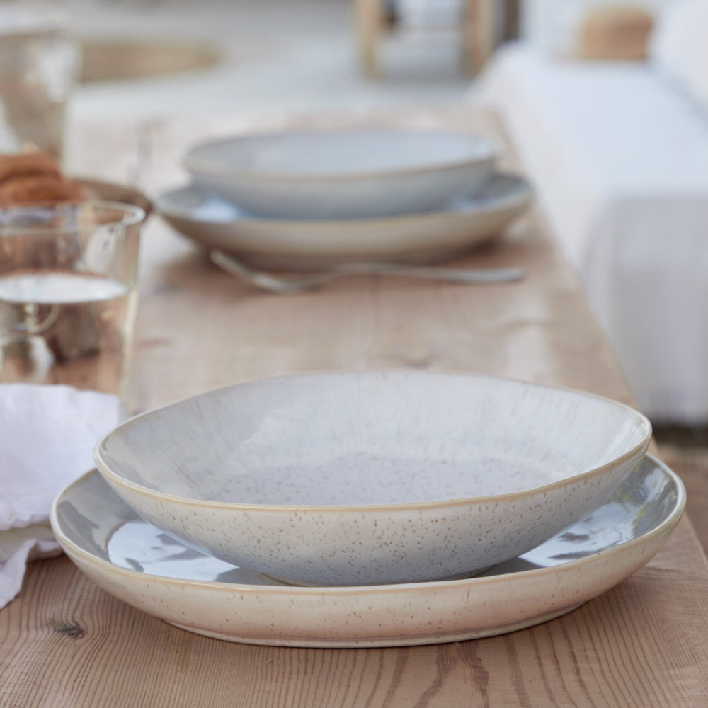 Service de table Costa Nova Casafina Eivissa Sand Beige 18 pièces / 6 personnes - 6 assiettes à dîner, 6 assiettes à petit-déjeuner & 6 bols