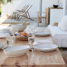 Service de table Costa Nova Casafina Eivissa Sand Beige 12 pièces / 4 personnes - 4 assiettes plates, 4 assiettes à dessert et 4 bols