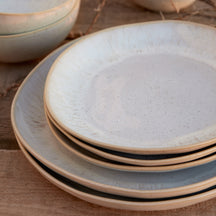 Service de table Costa Nova Casafina Eivissa Sand Beige 12 pièces / 4 personnes - 4 assiettes plates, 4 assiettes à dessert et 4 bols