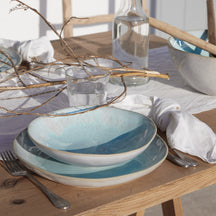 Service de table Costa Nova Casafina Eivissa Sea Blue 18 pièces / 6 personnes - 6 assiettes à dîner, 6 assiettes à petit déjeuner & 6 bols