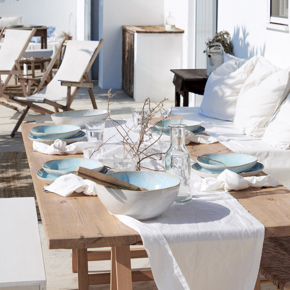 Service de table Costa Nova Casafina Eivissa Sea Blue 18 pièces / 6 personnes - 6 assiettes à dîner, 6 assiettes à petit déjeuner & 6 bols