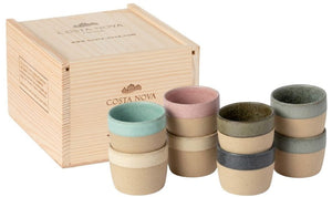 Costa Nova Tasses à espresso Arenito Multicolore 65 ml - 8 pièces - Boîte cadeau