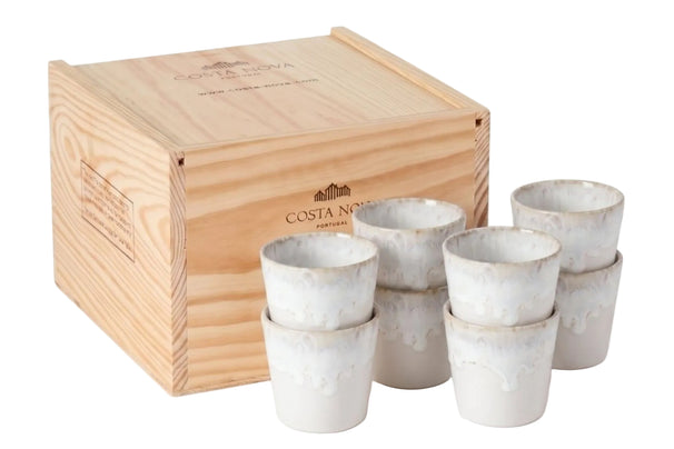 Costa Nova Tasses à café Grespresso White 190 ml - 8 pièces - Boîte cadeau