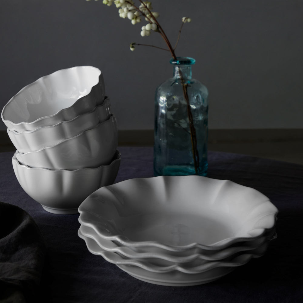 Costa Nova Assiettes creuses / Assiettes à pâtes Rosa White ø 25 cm - 6 pièces