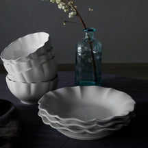 Costa Nova Assiettes creuses / Assiettes à pâtes Rosa White ø 25 cm - 6 pièces