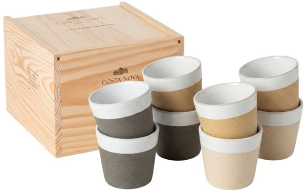 Tasses à café Costa Nova Grespresso Nature 190 ml - 8 pièces - Coffret cadeau