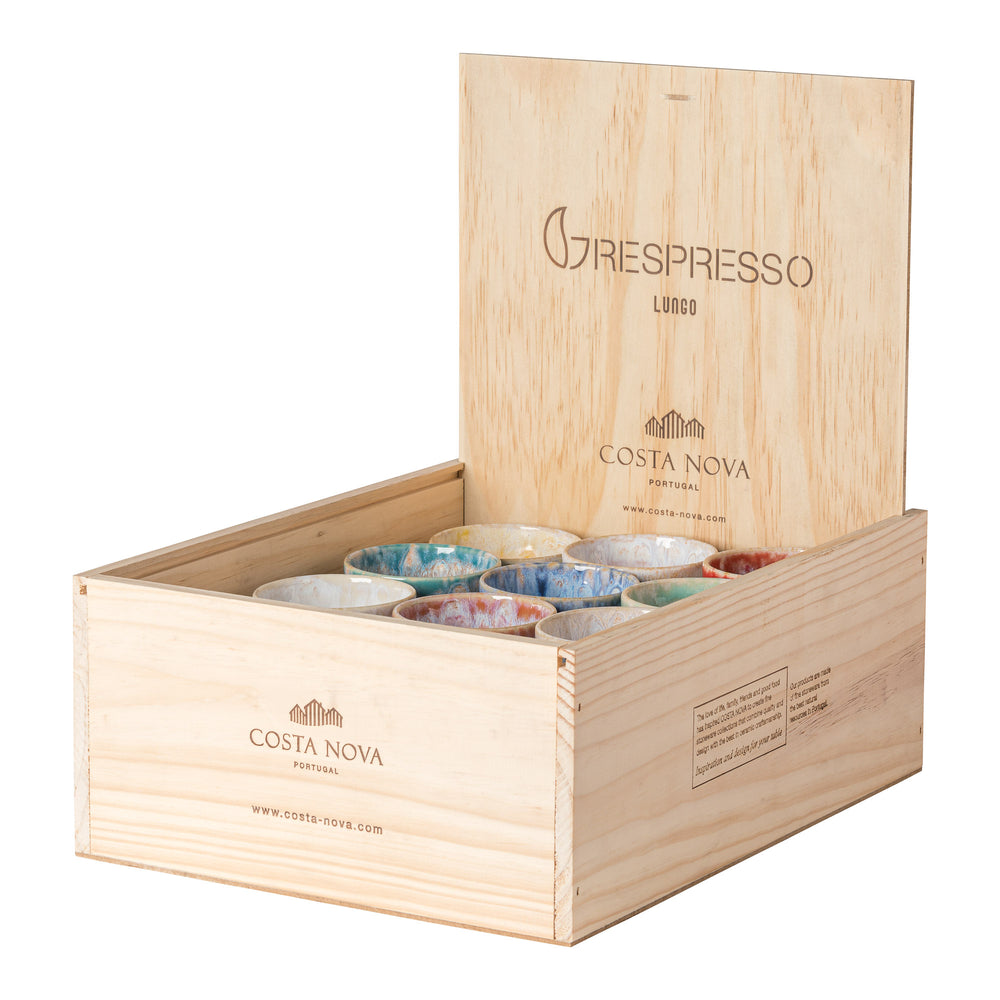 Costa Nova Tasses à café Grespresso Multicolore 190 ml - 24 pièces - Boîte cadeau