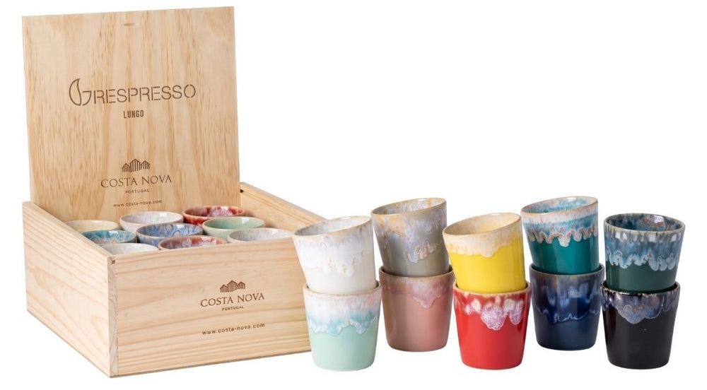 Costa Nova Tasses à café Grespresso Multicolore 190 ml - 24 pièces - Boîte cadeau