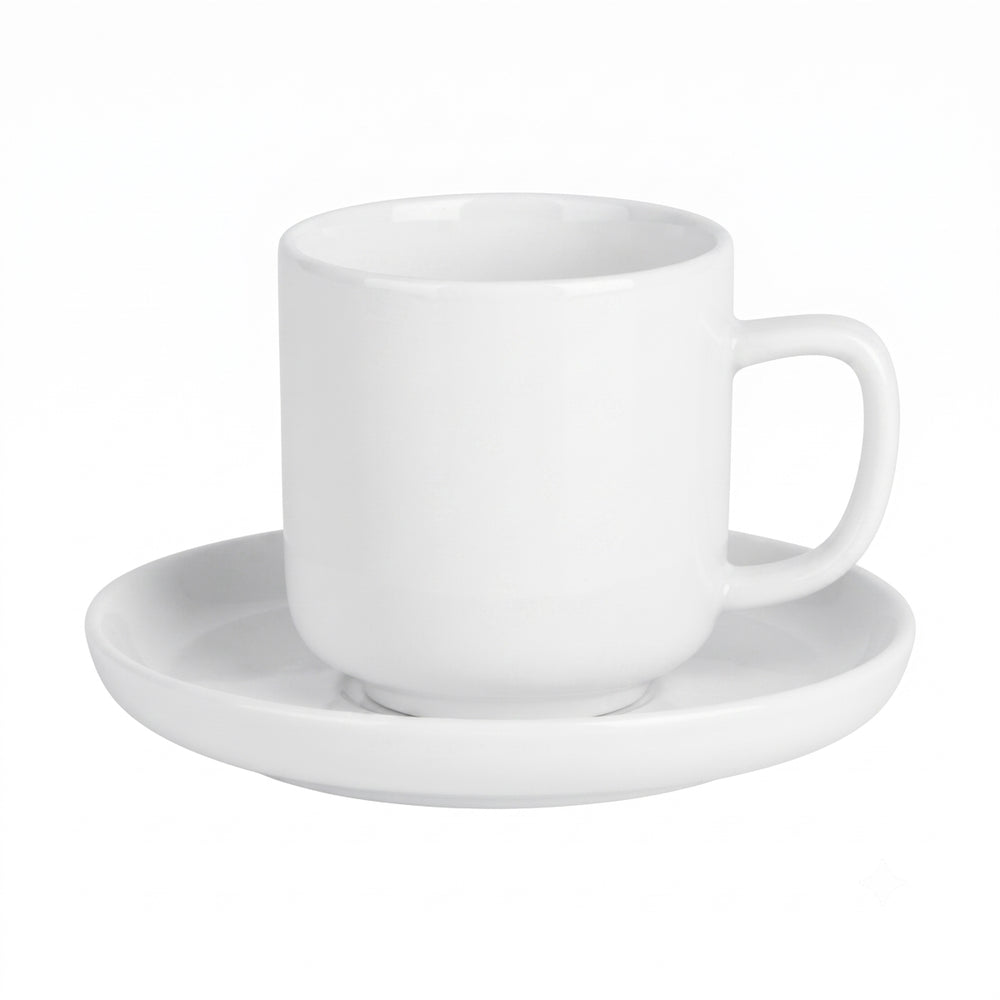 Tasses à espresso avec soucoupes Cosy & Trendy Moon White 90 ml - 4 pièces