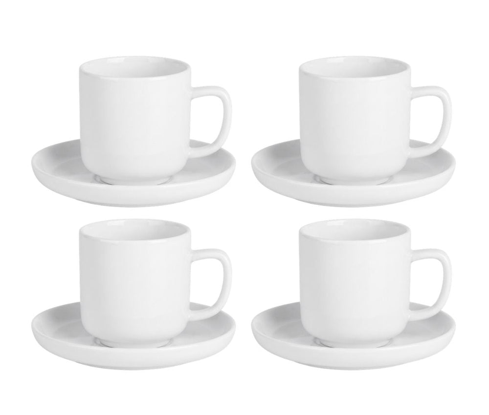 Tasses à espresso avec soucoupes Cosy & Trendy Moon White 90 ml - 4 pièces