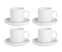 Tasses à espresso avec soucoupes Cosy & Trendy Moon White 90 ml - 4 pièces