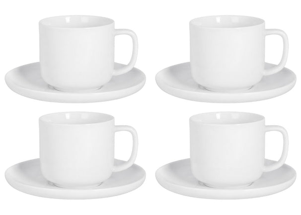 Tasses à café avec soucoupes Cosy & Trendy Moon White 200 ml - 4 pièces