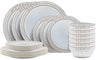 Service de table Cosy & Trendy Bistro Vintage White 18 pièces / 6 personnes - 6 assiettes à dîner, 6 assiettes à petit-déjeuner & 6 bols