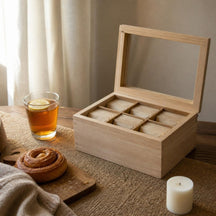 Cosy & Trendy Boîte à thé / Coffret à thé - Bois - 6 compartiments - 34 x 23 x 12 cm