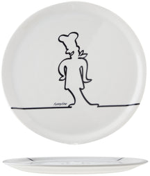 Assiettes à pizza Cosy & Trendy Funnyline Noir / Blanc - ø 31 cm - 6 pièces