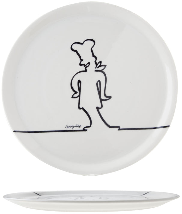 Assiettes à pizza Cosy & Trendy Funnyline Noir / Blanc - ø 31 cm - 6 pièces