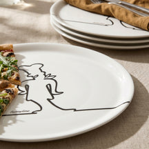 Assiettes à pizza Cosy & Trendy Funnyline Noir / Blanc - ø 31 cm - 6 pièces