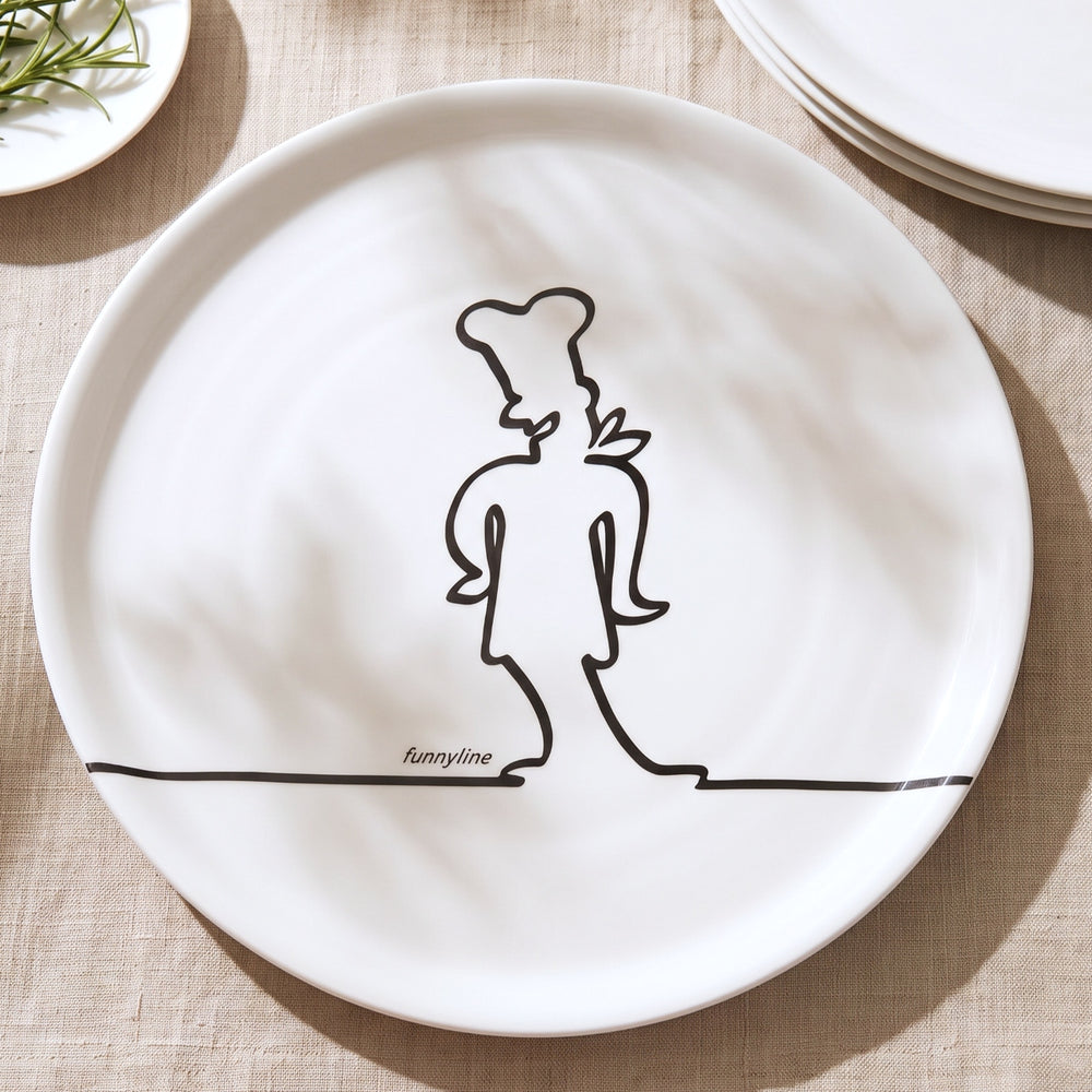 Assiettes à pizza Cosy & Trendy Funnyline Noir / Blanc - ø 31 cm - 6 pièces