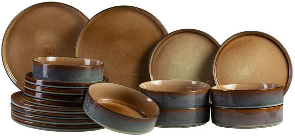 Set de vaisselle Cosy & Trendy - 6 personnes - Quintana Amber - 28 cm - 18 pièces