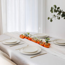 Set d'assiettes Cosy & Trendy - en porcelaine - Moon White - 28 cm - 4 pièces