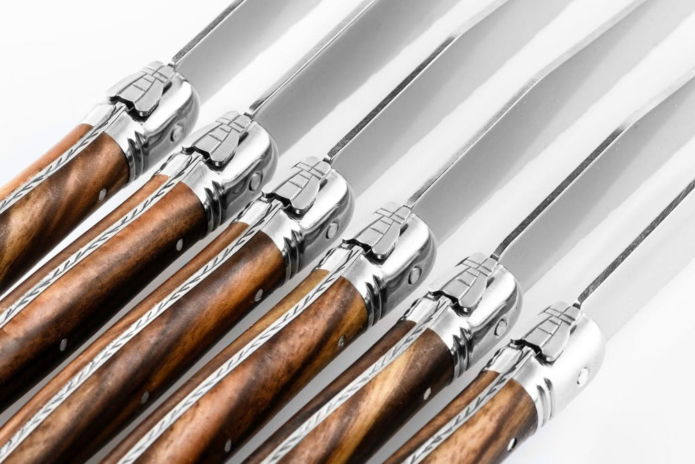 Couteaux à Steak Laguiole Style de Vie Ligne Premium Bois Foncé - 6 pièces