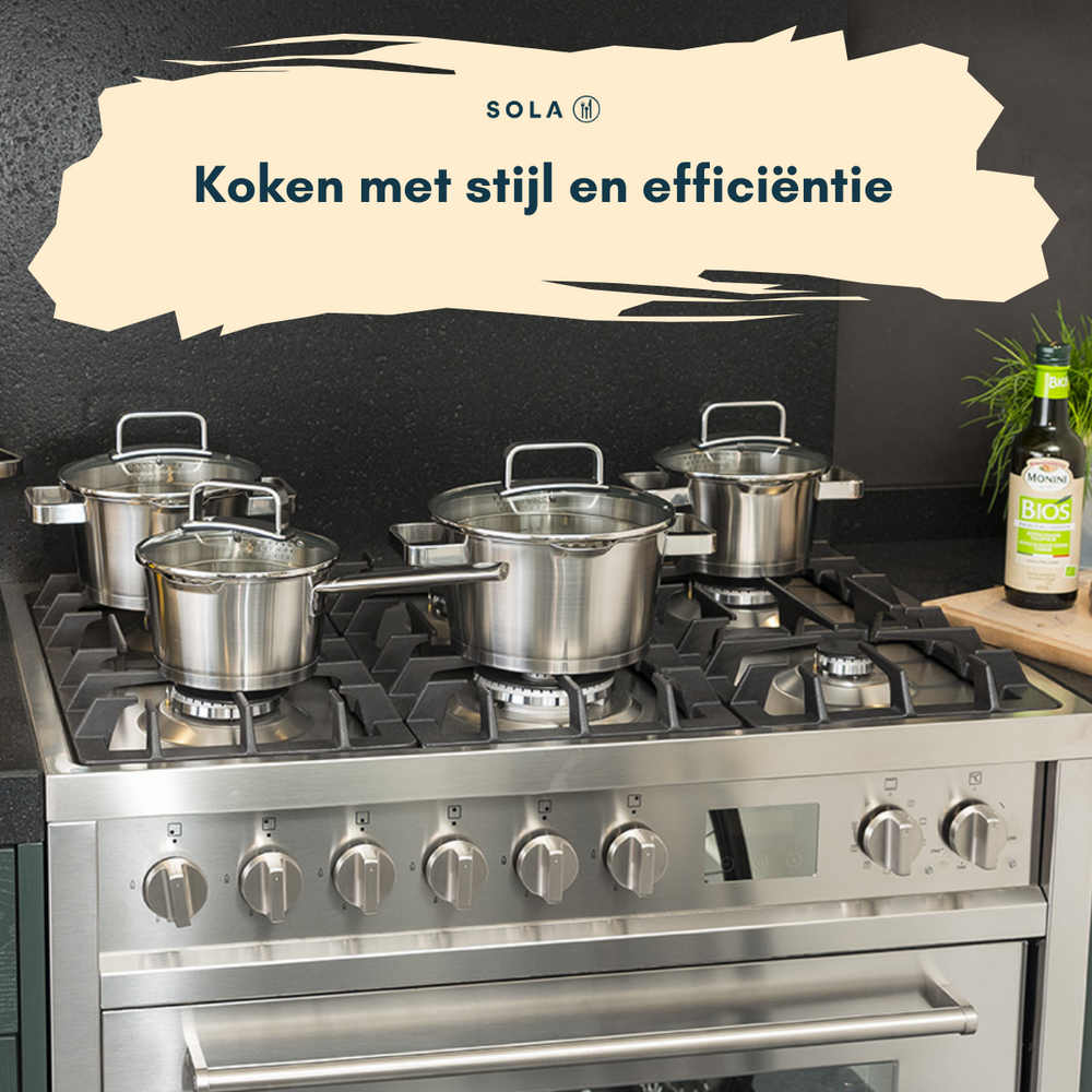 Set de casseroles Sola - Casseroles en inox - Diamond - Ø16-24 cm - 5 pièces