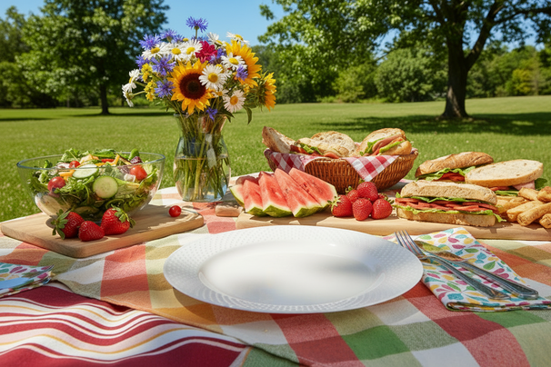 Set d'assiettes Cookinglife - Assiettes à dîner - CampVibe - 28 cm - 4 pièces