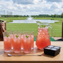 Set à cocktail Dolle Mina - Carafe 1,6 L avec 6 verres longdrink 490 ml, cuillère à cocktail & moule à glaçons