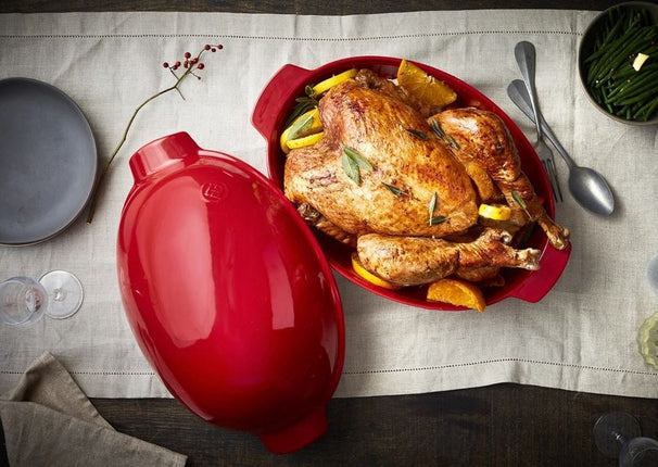 Plat a rotir Emile Henry - a poulet - Grand Cru - 42 x 28 cm / 8 L