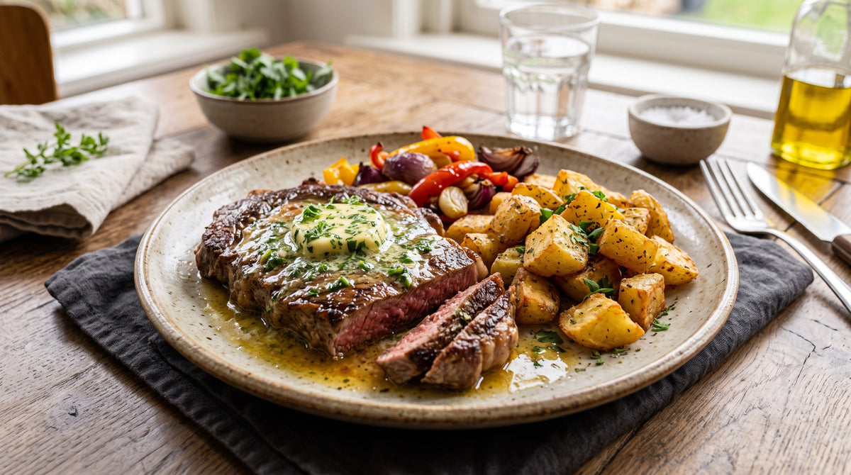 Un steak classique que vous pouvez servir à la maison aussi bien qu'au restaurant.
