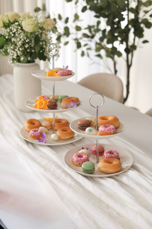 Étagère Cookinglife - 2 niveaux - en porcelaine - 17 et 21 cm - 1 pièce