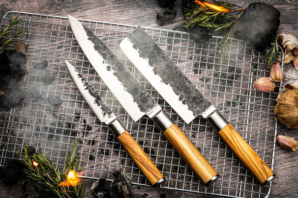 Set de couteaux Forged - Couteaux de cuisine - Olive - en acier 440C - 3 pièces