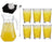 Set à cocktail Yellow Peter - Carafe 1,6 L avec 6 Verres Long Drink 470 ml, Cuillère à cocktail & Moule à glaçons