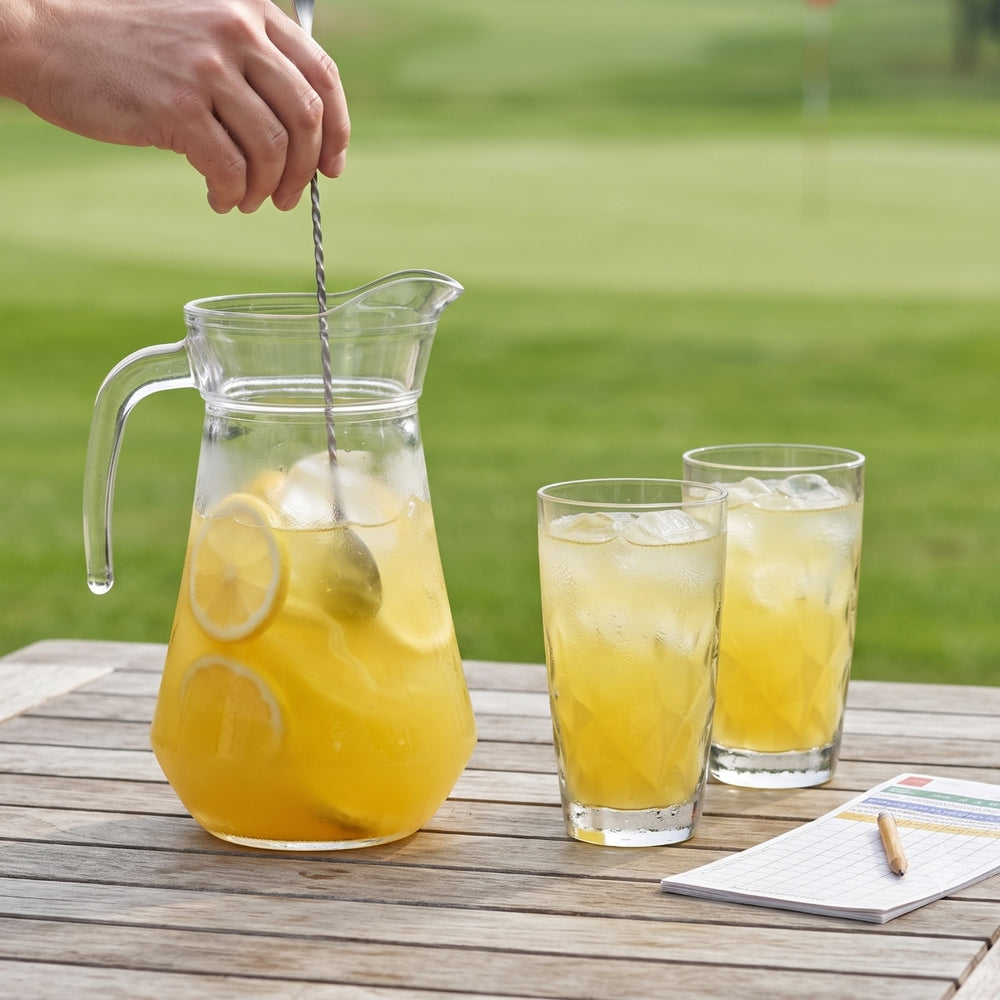 Set à cocktail Yellow Peter - Carafe 1,6 L avec 6 Verres Long Drink 470 ml, Cuillère à cocktail & Moule à glaçons