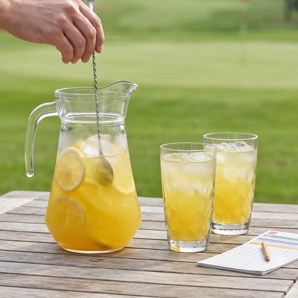 Set à cocktail Yellow Peter - Carafe 1,6 L avec 6 Verres Long Drink 470 ml, Cuillère à cocktail & Moule à glaçons