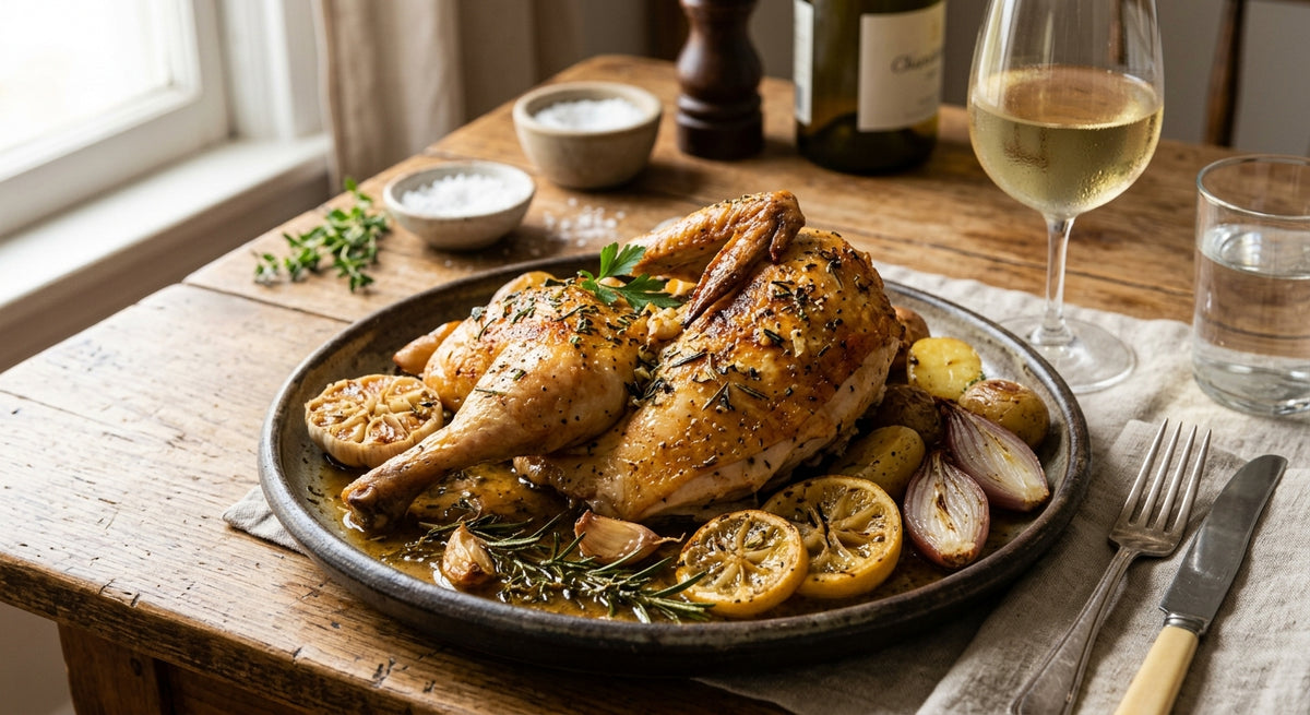 Juteux, doré et prêt dans un seul plat.