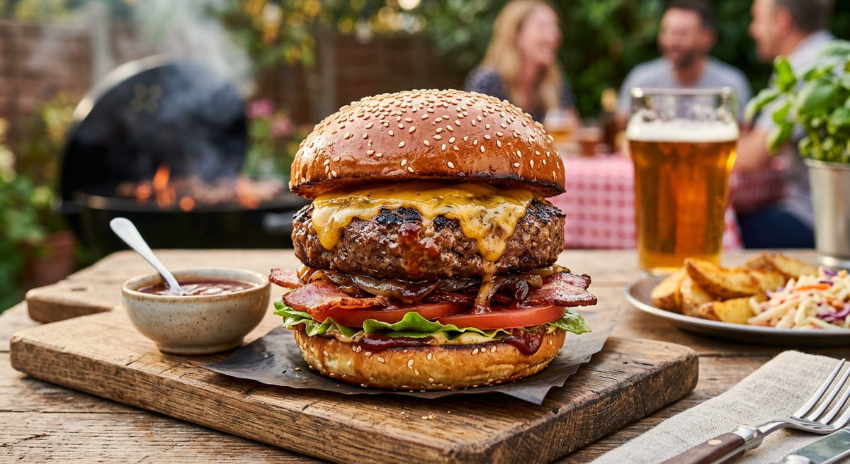 Un burger robuste et juteux au barbecue !