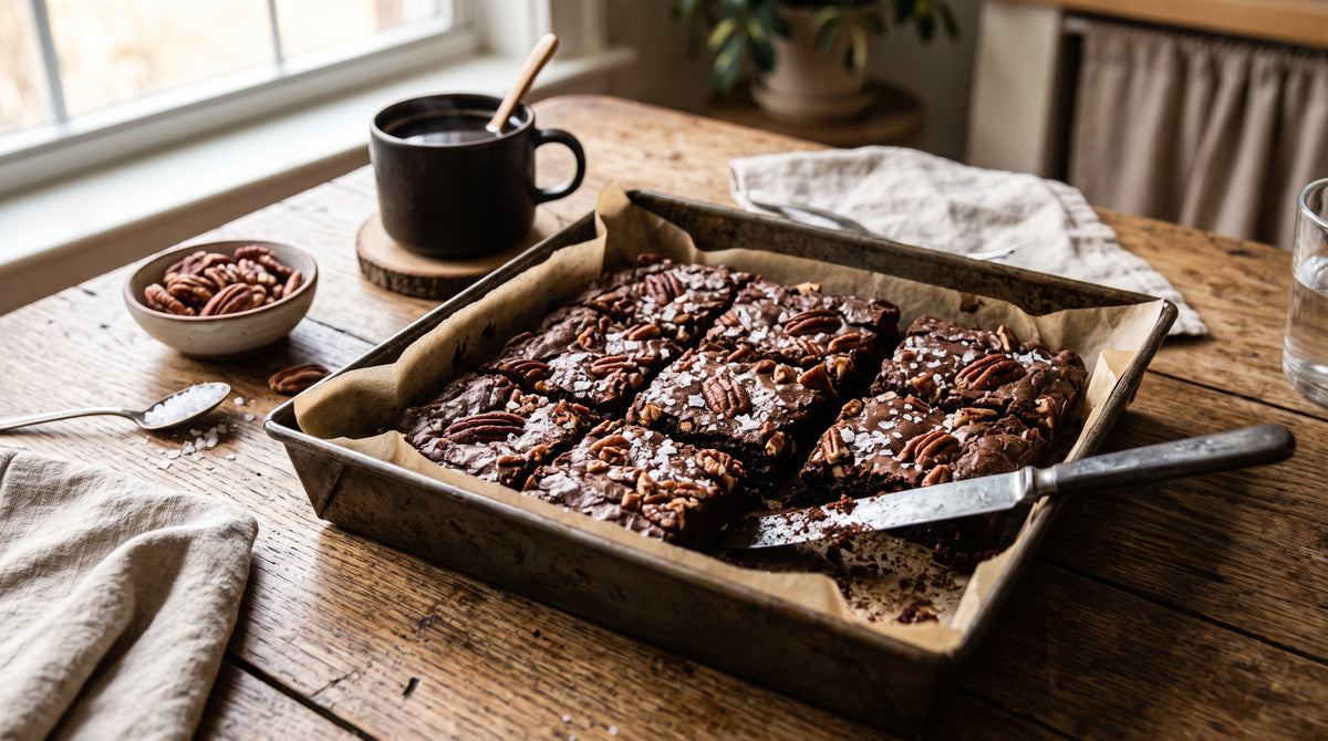Brownies au chocolat riches, entièrement sans gluten et pleins de saveur.