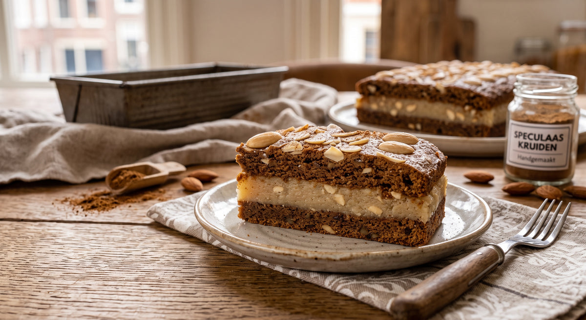 Speculaas croustillant avec un cœur moelleux et sucré de pâte d'amande
