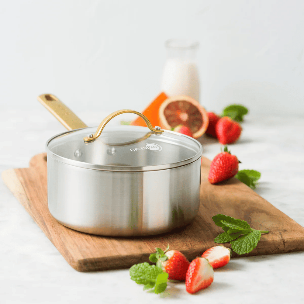 Ensemble de casseroles GreenPan Padova Reserve 5 pièces - Triply - Casserole ø 20, 24 cm, Casserole ø 18 cm & Poêle ø 20 & 28 cm