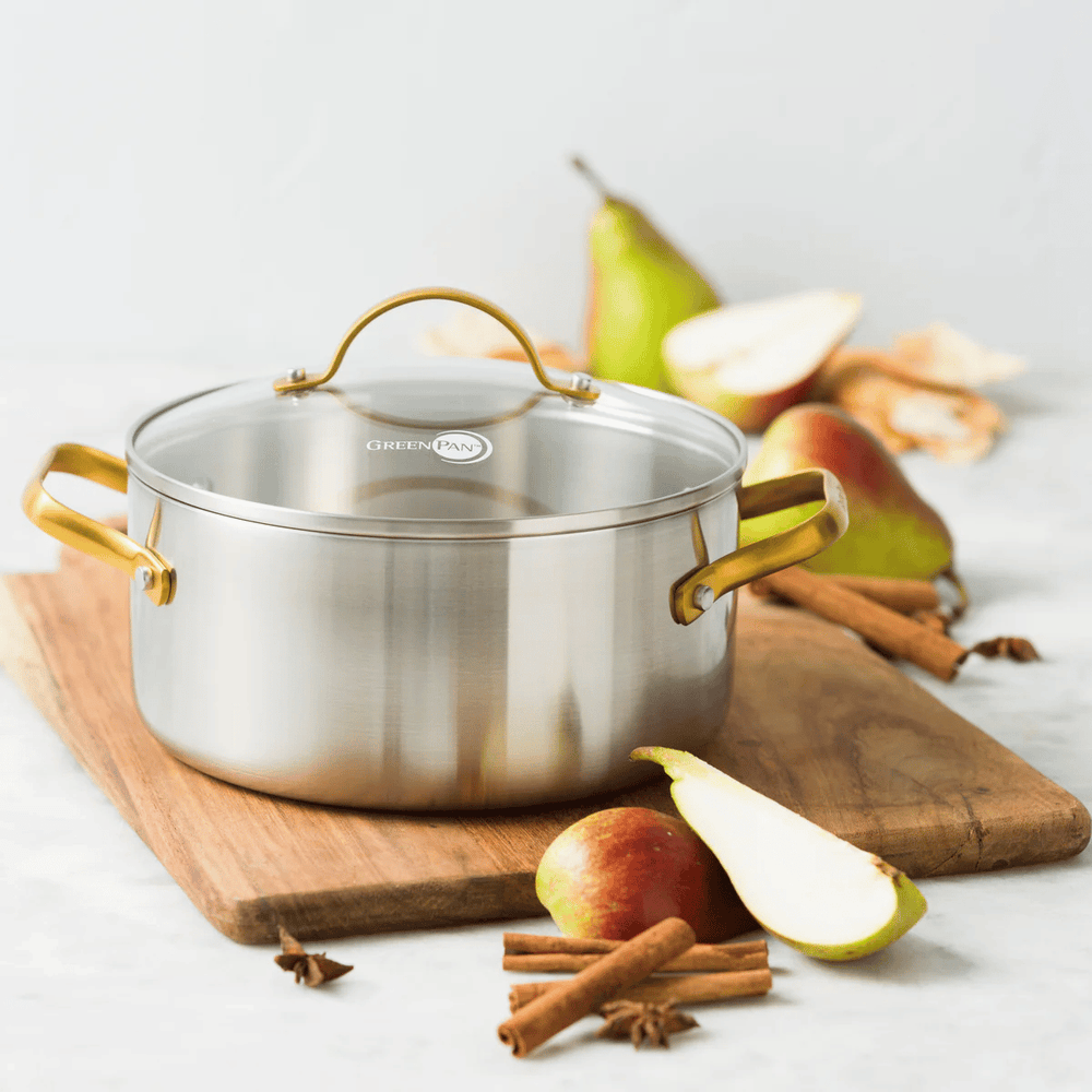 Ensemble de casseroles GreenPan Padova Reserve 5 pièces - Triply - Casserole ø 20, 24 cm, Casserole ø 18 cm & Poêle ø 20 & 28 cm