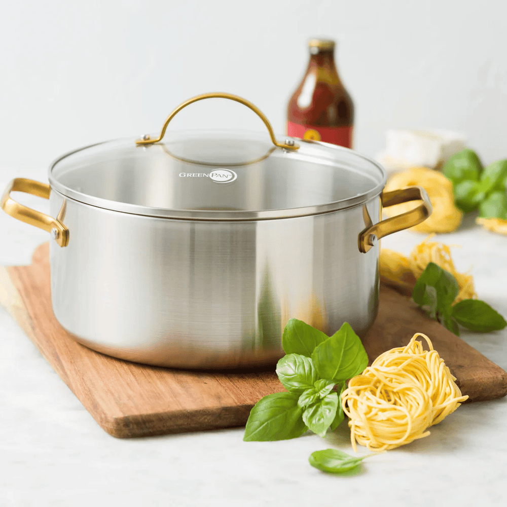 Ensemble de casseroles GreenPan Padova Reserve 5 pièces - Triply - Casserole ø 20, 24 cm, Casserole ø 18 cm & Poêle ø 20 & 28 cm
