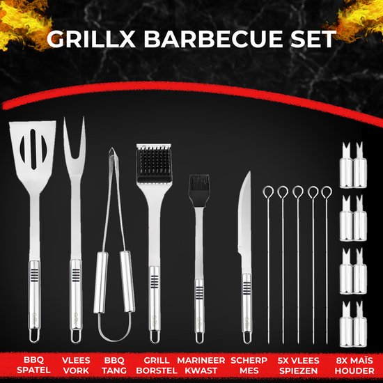 Ensemble de boîte BBQ Blackwell - Outils BBQ - BBQ - XXL - 4 pièces