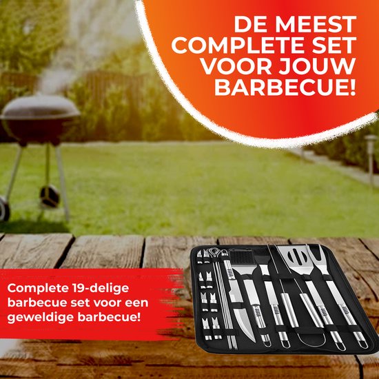 Set d'outils de barbecue GrillX - Accessoires barbecue - GrillX BBQ - 19 pièces
