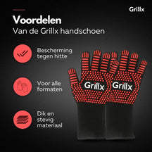 Set de gants de barbecue GrillX - Gants de four - GrillX BBQ - 2 pièces