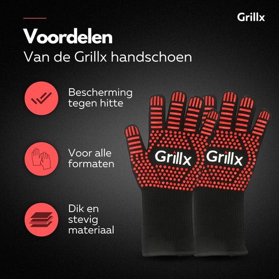 Set de gants de barbecue GrillX - Gants de four - GrillX BBQ - 2 pièces